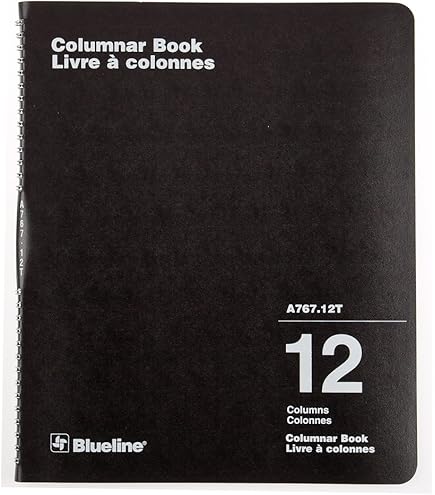 BLUELINE Spiral Account Book with 100 Numbered Pages and Columns